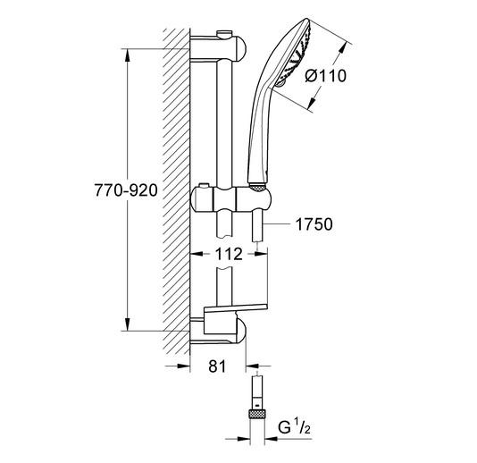 Grohe Euphoria 110 brusesæt 3 sprays - Krom