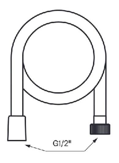 Lavabo bruseslange til Argo og Retro - 1500 mm - Massiv messing