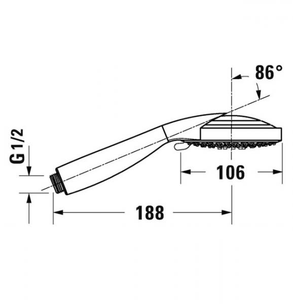 Duravit 106 håndbruser m/3 stråletyper