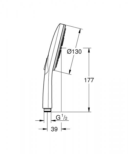 Grohe Rainshower SmartActive 130 håndbruser - Hvid/krom