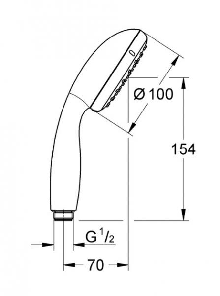 Grohe Vitalio Start 100 håndbruser - Mat sort