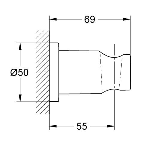 Grohe Rainshower bruseholder m/rosette - Mat sort