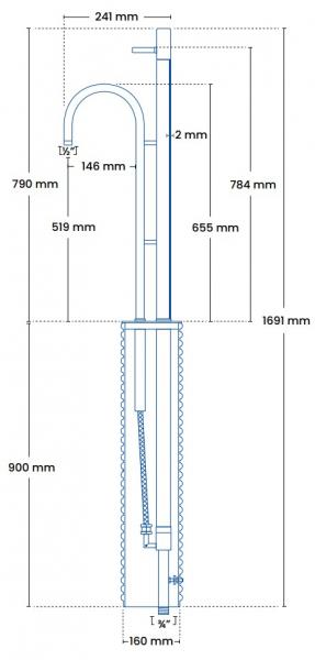 Frostline Duo L 30 frostfri vandpost - Rustfrit stål