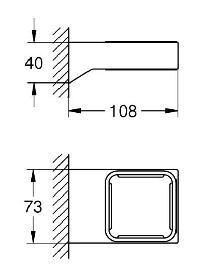 Grohe Selection Cube holder til sæbedispenser, sæbeskål og glas