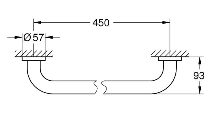 Grohe Essentials badekarsgreb - 450 mm - Krom