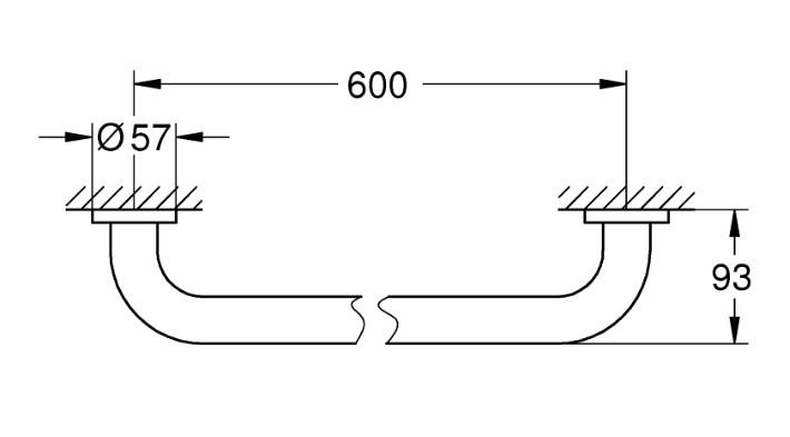 Grohe Essentials badekarsgreb - 600 mm - Steel