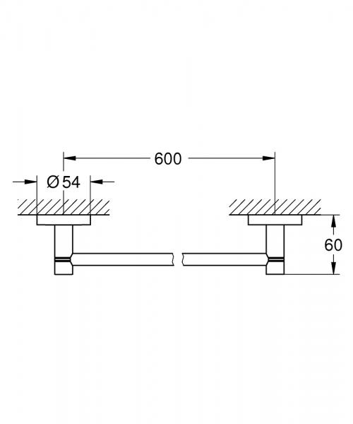 Grohe Essentials håndklædestang - 600 mm - Børstet hard graphite