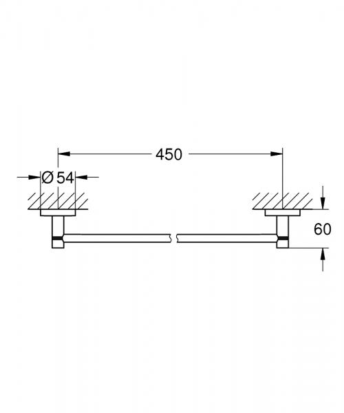 Grohe Essentials håndklædestang - 450mm - Børstet hard graphite