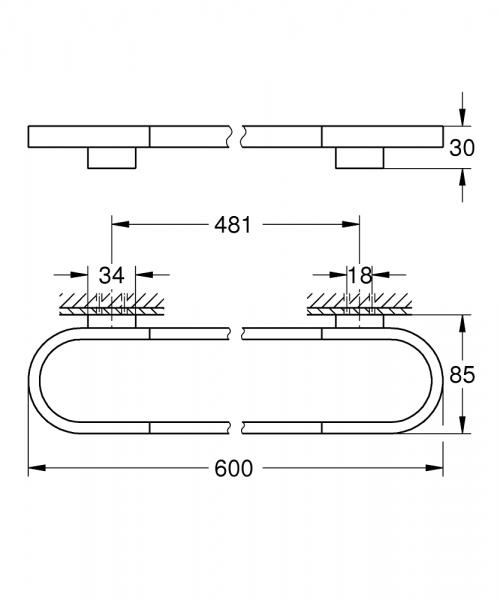 Grohe Selection håndklædestang - 600 mm - Krom