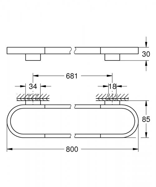 Grohe Selection håndklædestang - 800 mm - Krom