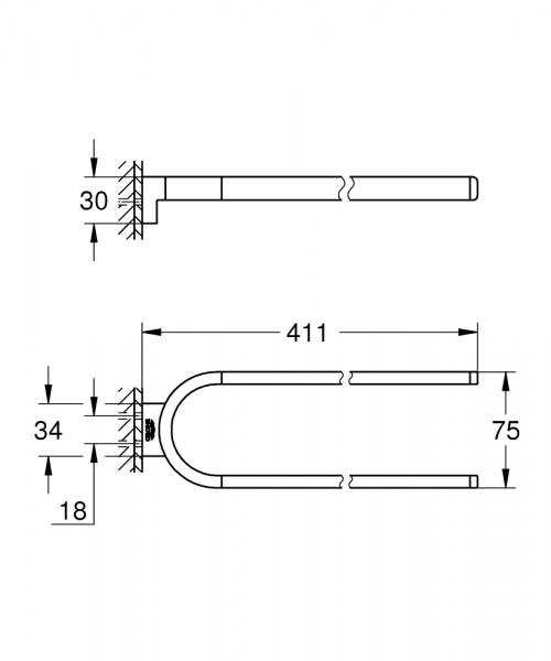 Grohe Selection håndklædeholder - 360 mm - Børstet hard graphite