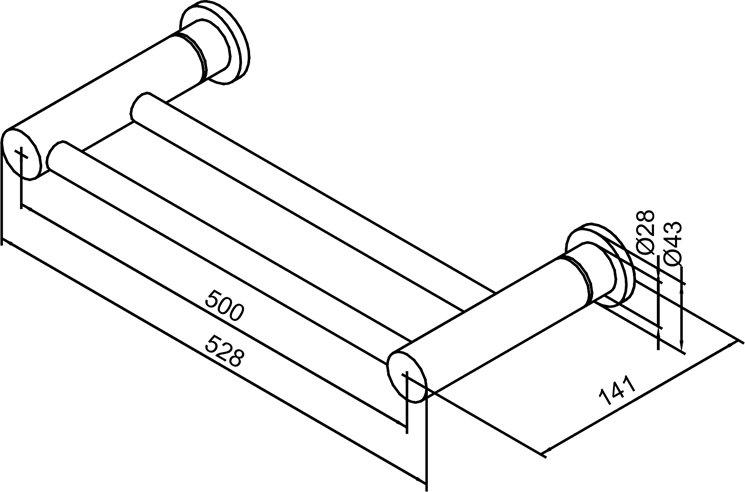 Outlet - Damixa håndklædestang dobbelt - 500mm