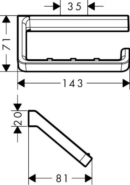 Hansgrohe Axor Universal Softsquare toiletpapirholder - Krom