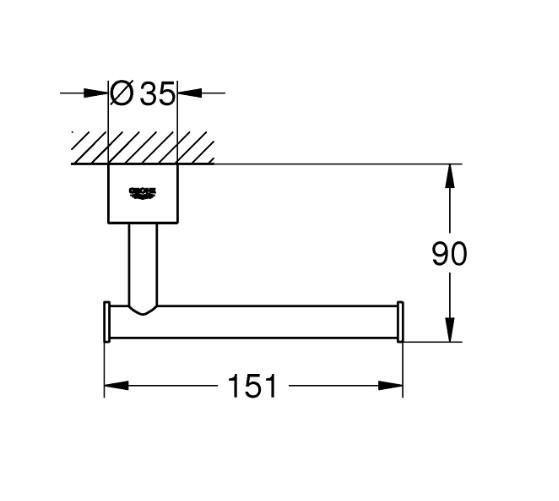 Grohe Atrio toiletpapirholder - Børstet hard graphite