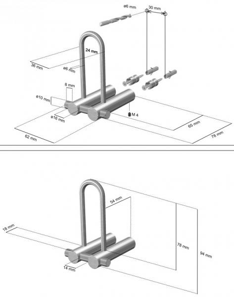 Cool Line reservepapirholder - Matbørstet stål