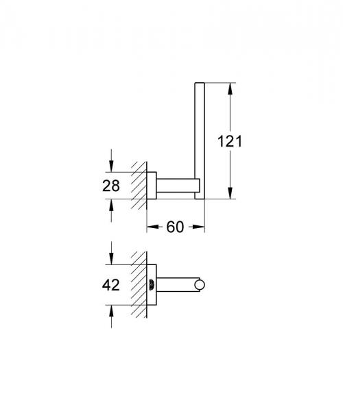 Grohe Essentials Cube reservepapirholder - Krom