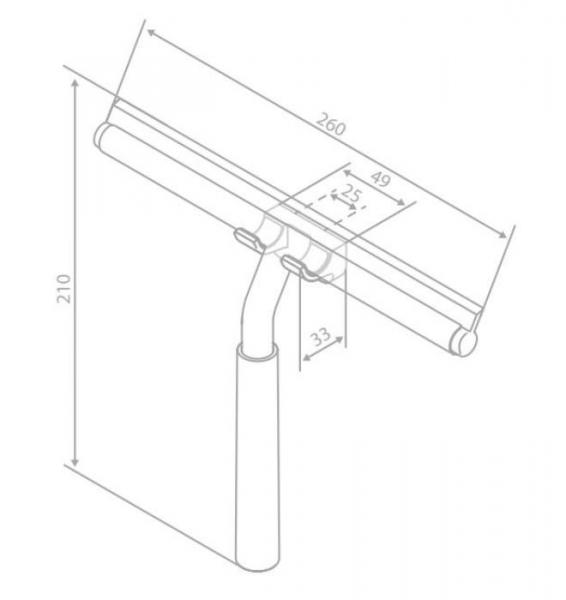 Damixa Zen bruseskraber m/holder - Krom