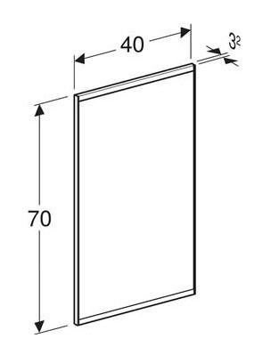 Geberit Option Plus Square spejl m/direkte og indirekte lys og varme - 40 x 70 - Sort