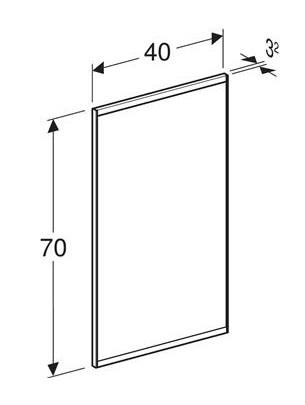 Geberit Option Plus Square spejl m/direkte og indirekte lys og varme - 40 x 70 - Alu