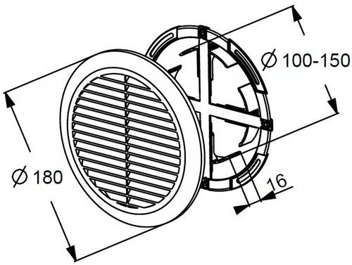 VAERK VENTILATIONSRIST I PLASTIK T36