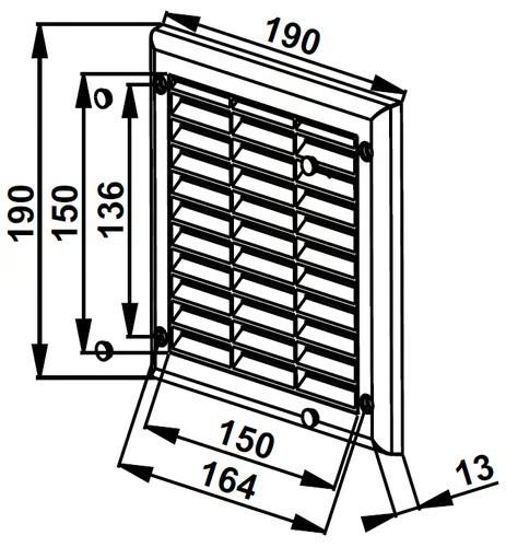 VAERK VENTILATIONSRIST I PLASTIK TK1