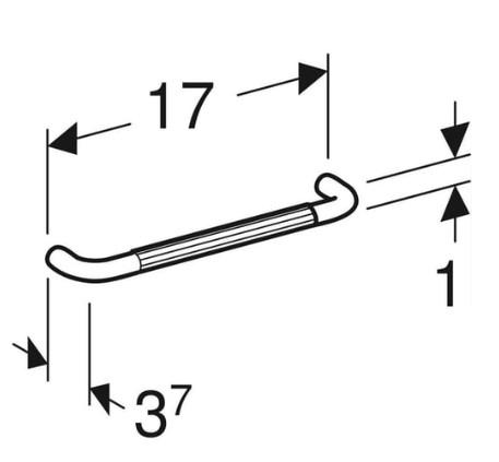 Ifö bøjlegreb t/møbel - Sort metal