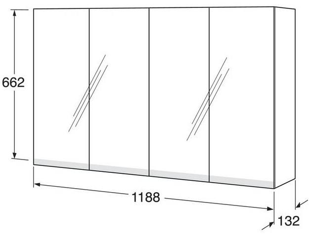 Gustavsberg spejlskab Artic 120 - Sort ask