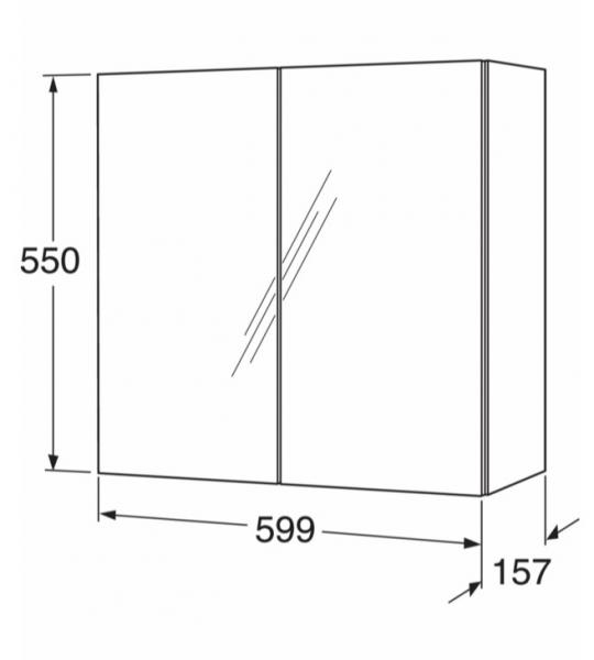 Gustavsberg Graphic Base spejlskab - 60 cm