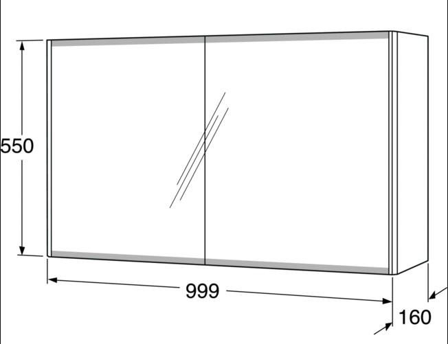 Gustavsberg Graphic 100 spejlskab - Hvid