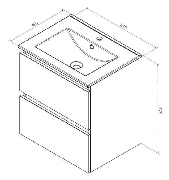 Sanibell Online 80 møbelpakke  - Mat sort - Flatpack