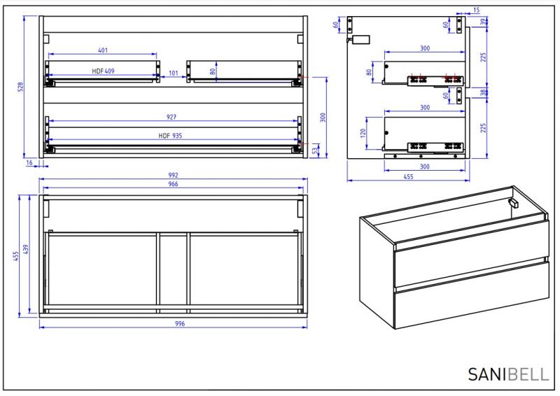 Sanibell Online 100 møbelpakke - Mat Sort - Flatpack