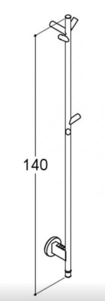 Dansani Hydra håndklædetørrer - 7,5x140 cm - Poleret rustfrit stål