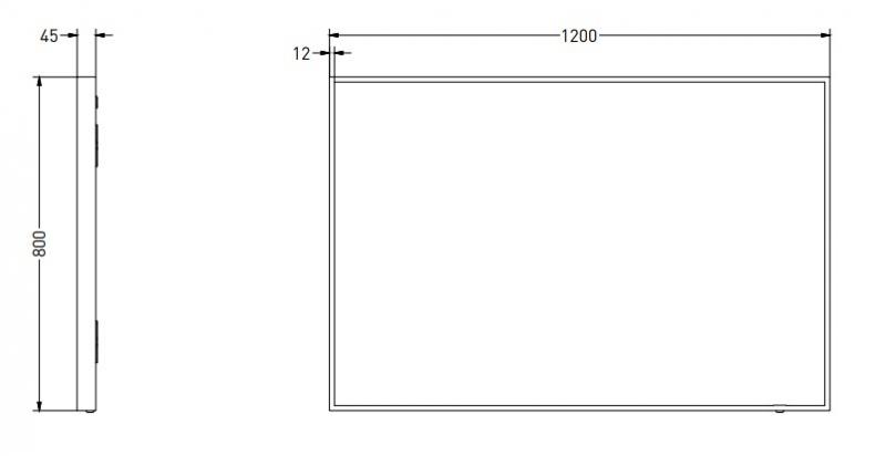 Sanibell Ink SP19 spejl m/lys, varme og sensor 120 x 80 cm - Mat hvid