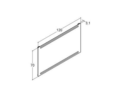 Dansani Level spejl m/LED og lysstyring - 120 cm