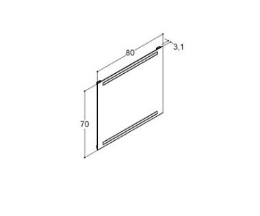 Dansani Level spejl m/LED og lysstyring - 80 cm