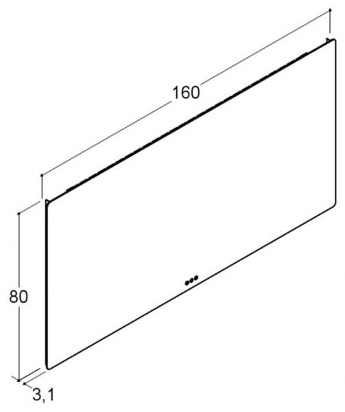 Dansani Soft spejl 160 cm m/lysstyring