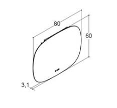 Dansani YOU ovalt spejl 80 - Med lysstyring
