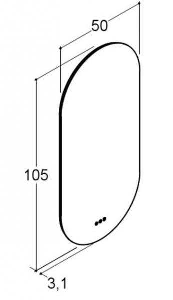 Dansani Corona ovalt spejl m/lysstyring 105x50 cm