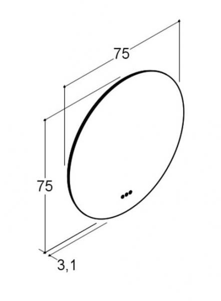 Dansani Corona rundt spejl m/lysstyring - 75 cm