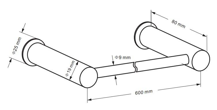 Cassøe håndklædestang 60 cm - Mat sort