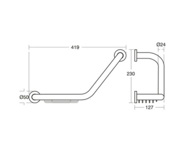 Ideal Standard Gribehåndtag m/sæbeholder - Krom