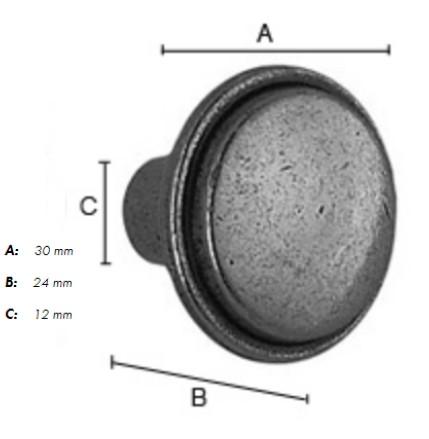 Beslagsboden knobgreb B084 - Antik messing