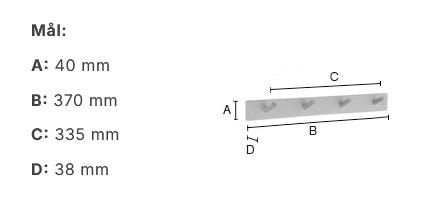 Beslagsboden knager&aelig;kke i b&oslash;g m/4 knager