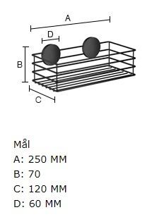 Beslagsboden selvklæbende brusekurv - Mat sort