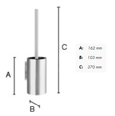 Beslagsboden toiletbørste t/væg - Selvklæbende - Poleret rustfrit stål