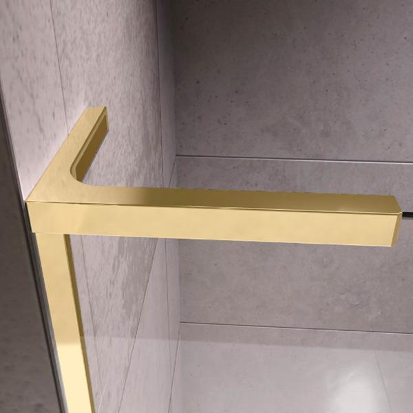 Str&oslash;mberg Walk-in 305 fast brusev&aelig;g 70 cm - Venstre - Klar glas/messing