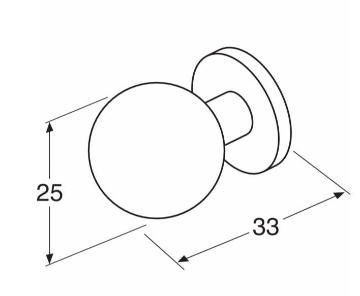 Gustavsberg K7 knopgreb Ø25 - Messing