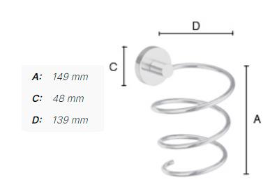 Smedbo Home holder til hårtørrer - Spiral - Krom