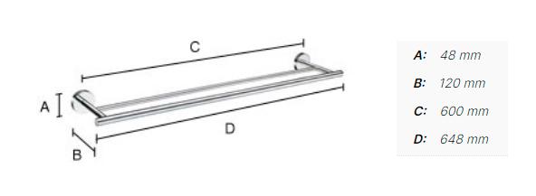 Smedbo Home dobbelt håndklædestang - Krom