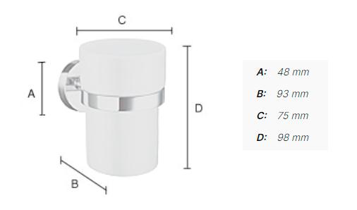 Smedbo Home tandkrus til væg - Krom/porcelæn